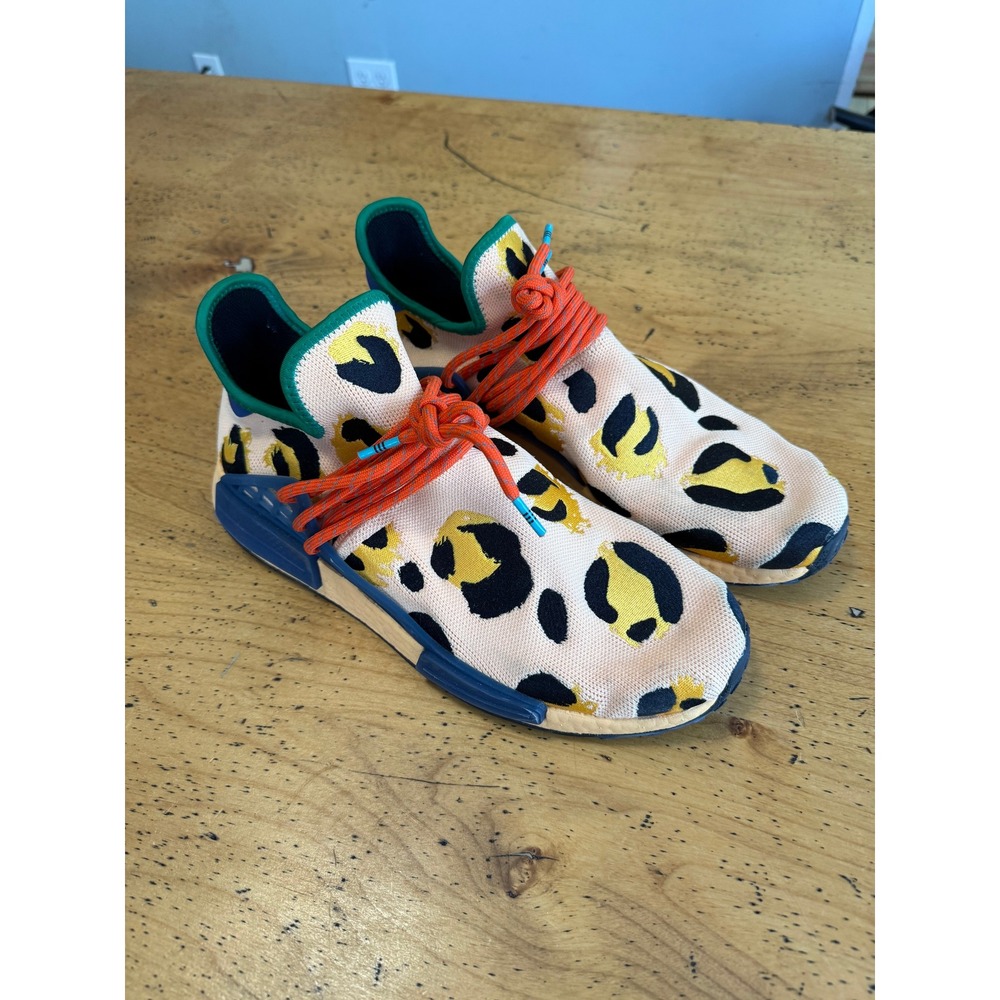 Adidas Pharrell Williams Hu NMD Size 12 Animal Print Orange HP3221 Mens Sneakers